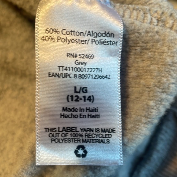 Time and Tru Grey Oversized Sweat Shirt Sweater Size 12-14 Turtleneck Flannel - Picture 6 of 7